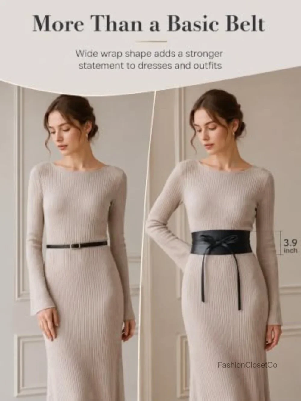 Faux Leather Wide Obi Waist Wrap Belt | Lace Up Corset Cinch Belt for Dresses &